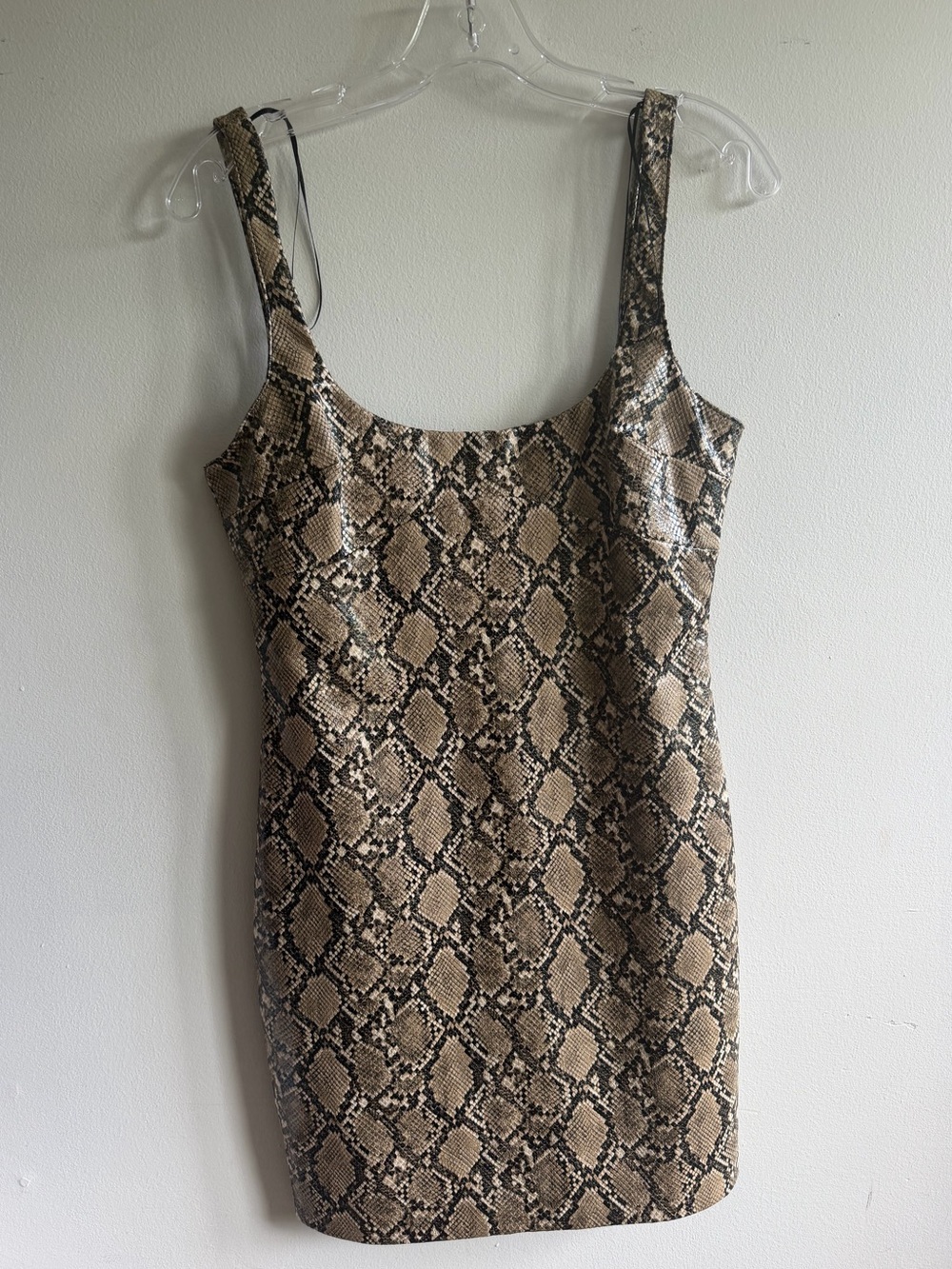 Snake Print Beige Dress